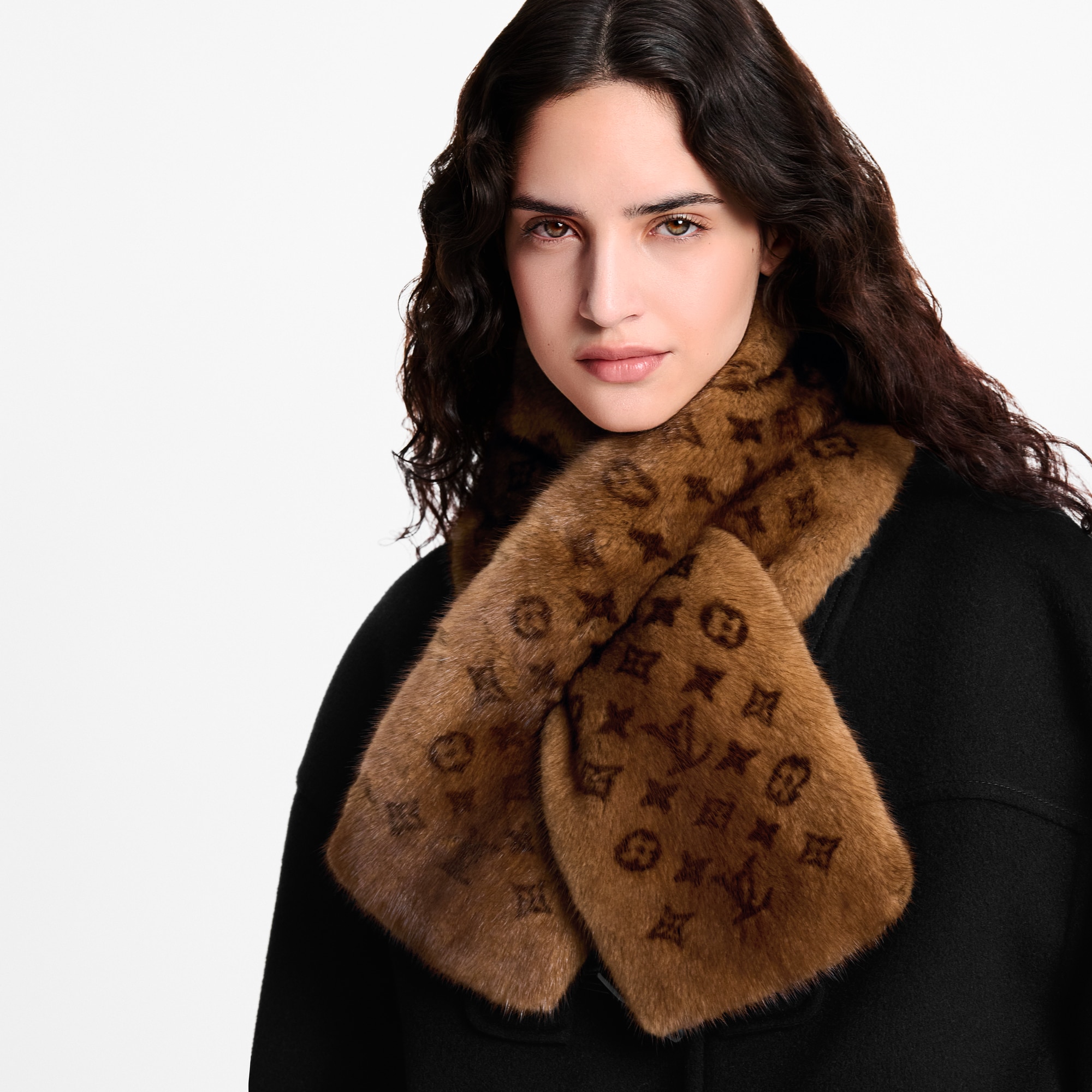 Mink Monogram Scarf - Luxury S00 Brown | LOUIS VUITTON